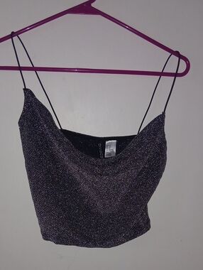 Divided Boohoo Sparkle Lavender Cowl Neck Camisole